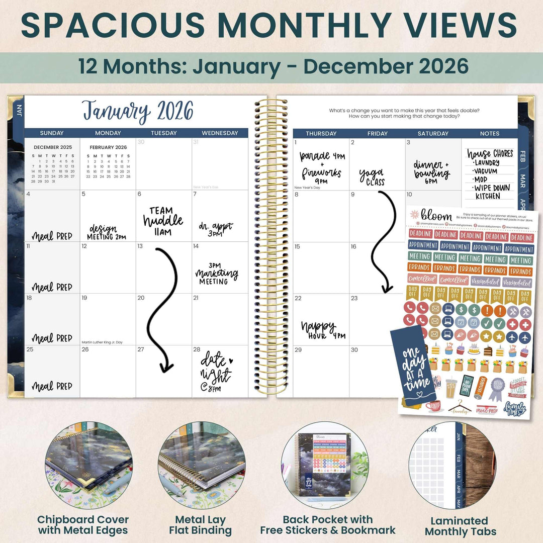 2026 Vision Planner, 7.5" x 9", Midnight Sky