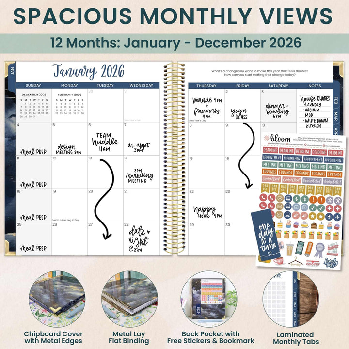 2026 Vision Planner, 7.5" x 9", Midnight Sky