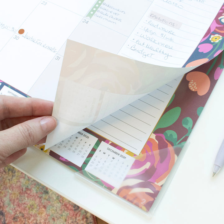 2026 Desk & Wall Calendar, 16" x 21", Vintage Floral