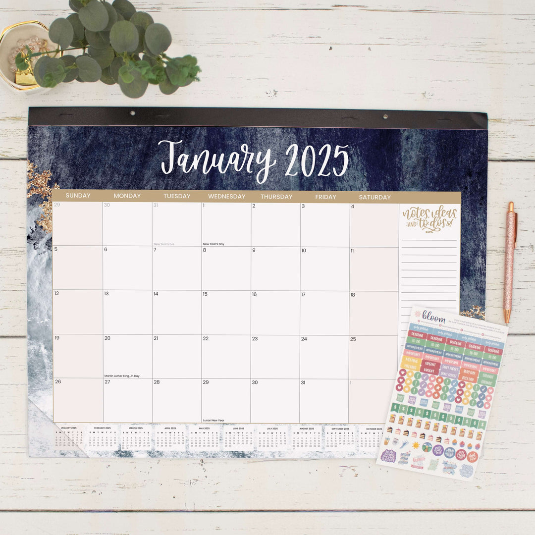 2025 Desk Calendar, 16" x 21", Watercolor