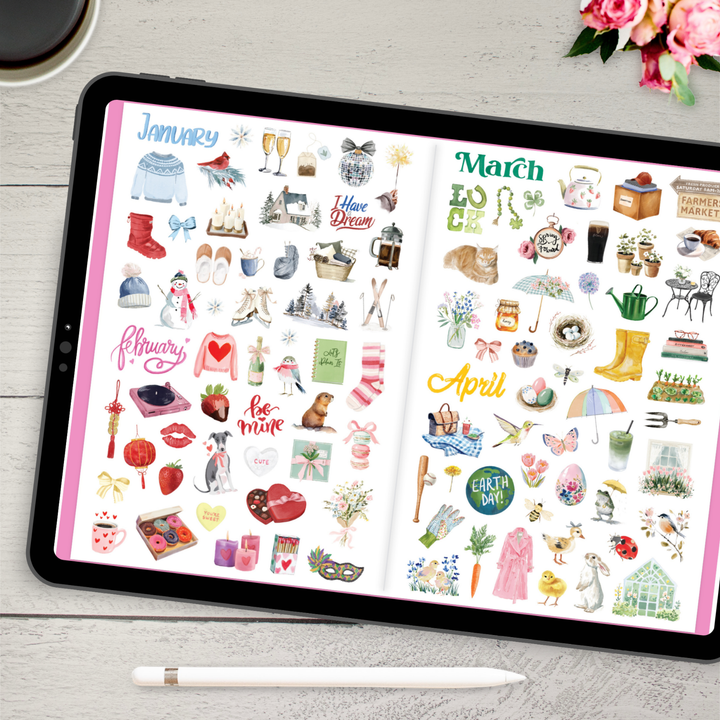 Digital Planner Stickers | Watercolor Holiday