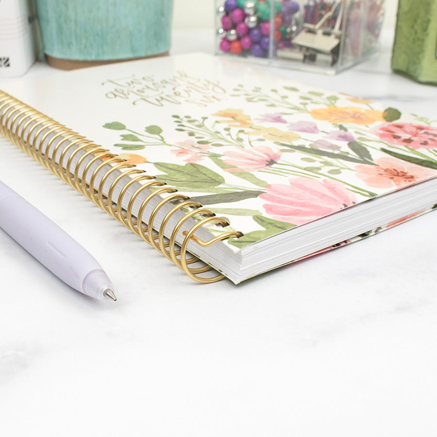 2026 Soft Cover Planner, 5.5" x 8.25", Beige Bouquet
