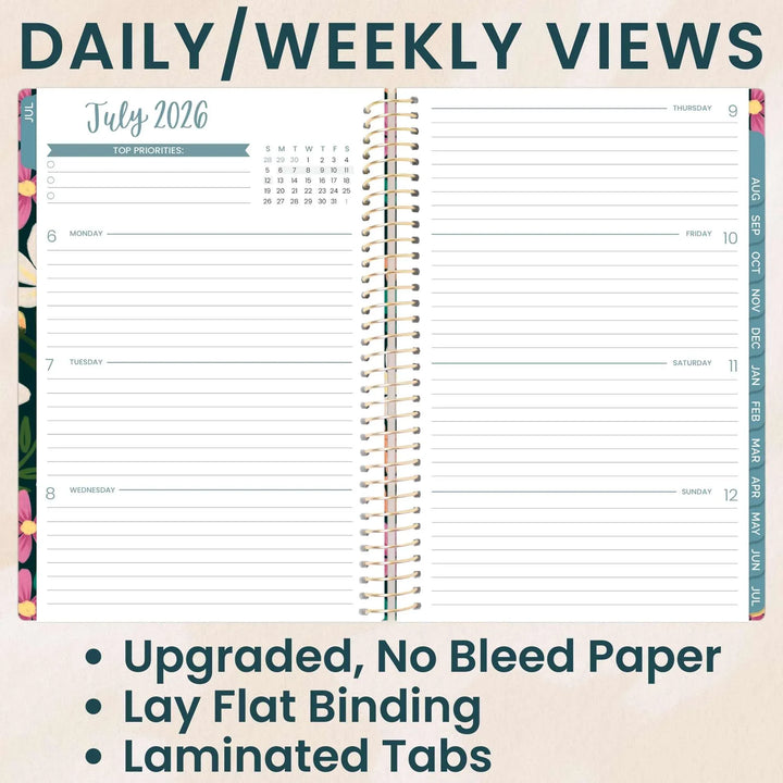 2026-27 Soft Cover Planner, 5.5" x 8.25" | Blooming Wildly - bloom daily planners
