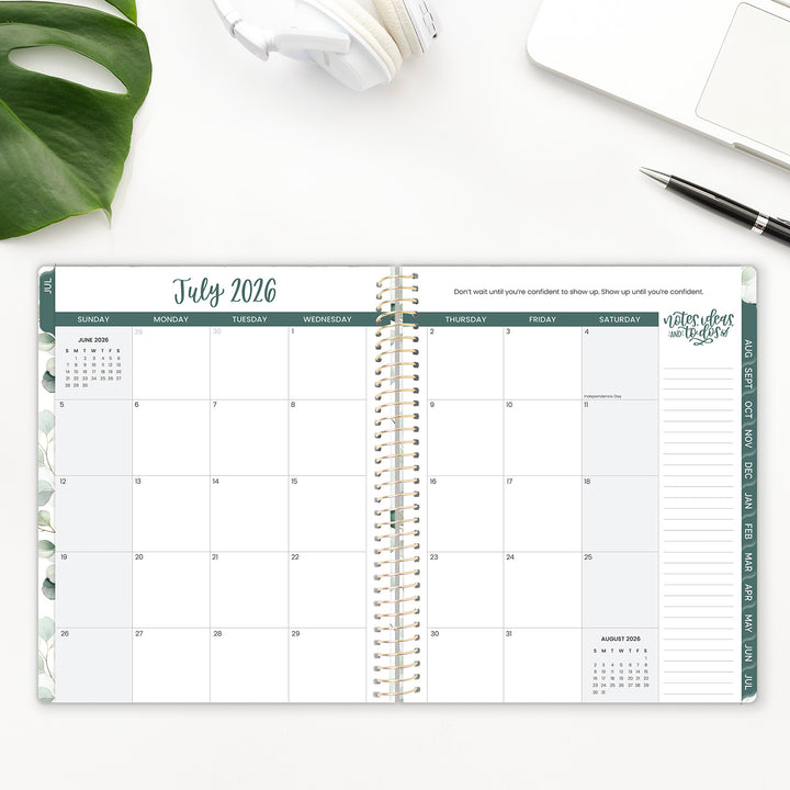 2026–27 Soft Cover Planner, 8.5" x 11" | Boho Greenery - bloom daily planners