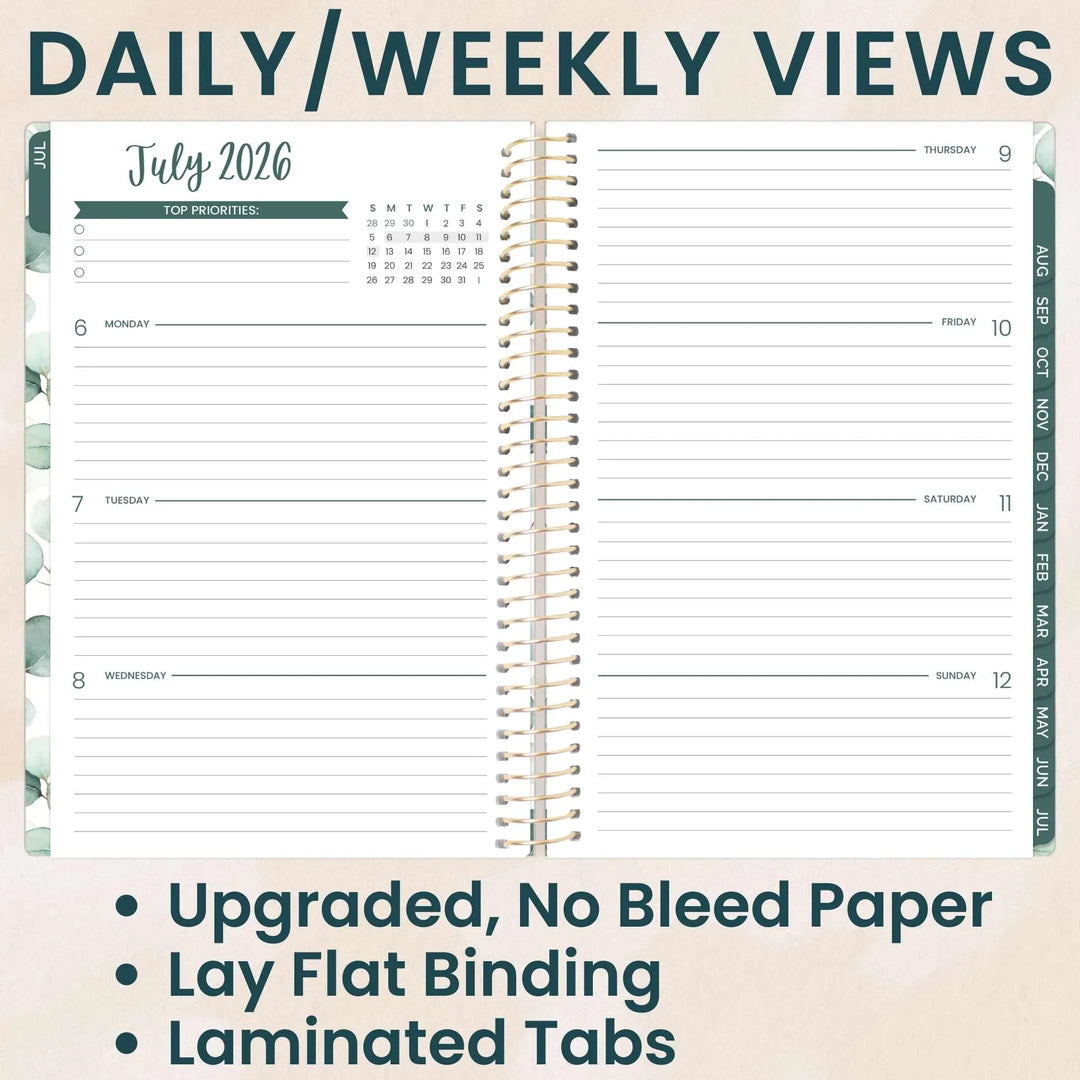 2026-27 Soft Cover Planner, 5.5" x 8.25" | Boho Greenery - bloom daily planners