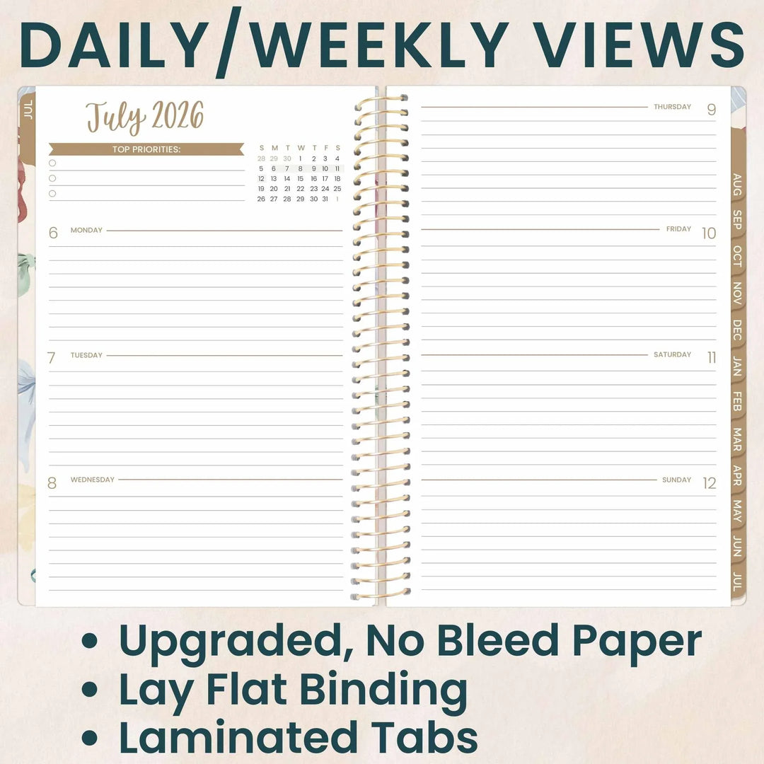 2026-27 Soft Cover Planner, 5.5" x 8.25" | Bows - bloom daily planners