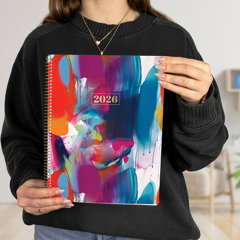 2026 Soft Cover Planner, 8.5" x 11", Brilliant Brushstrokes