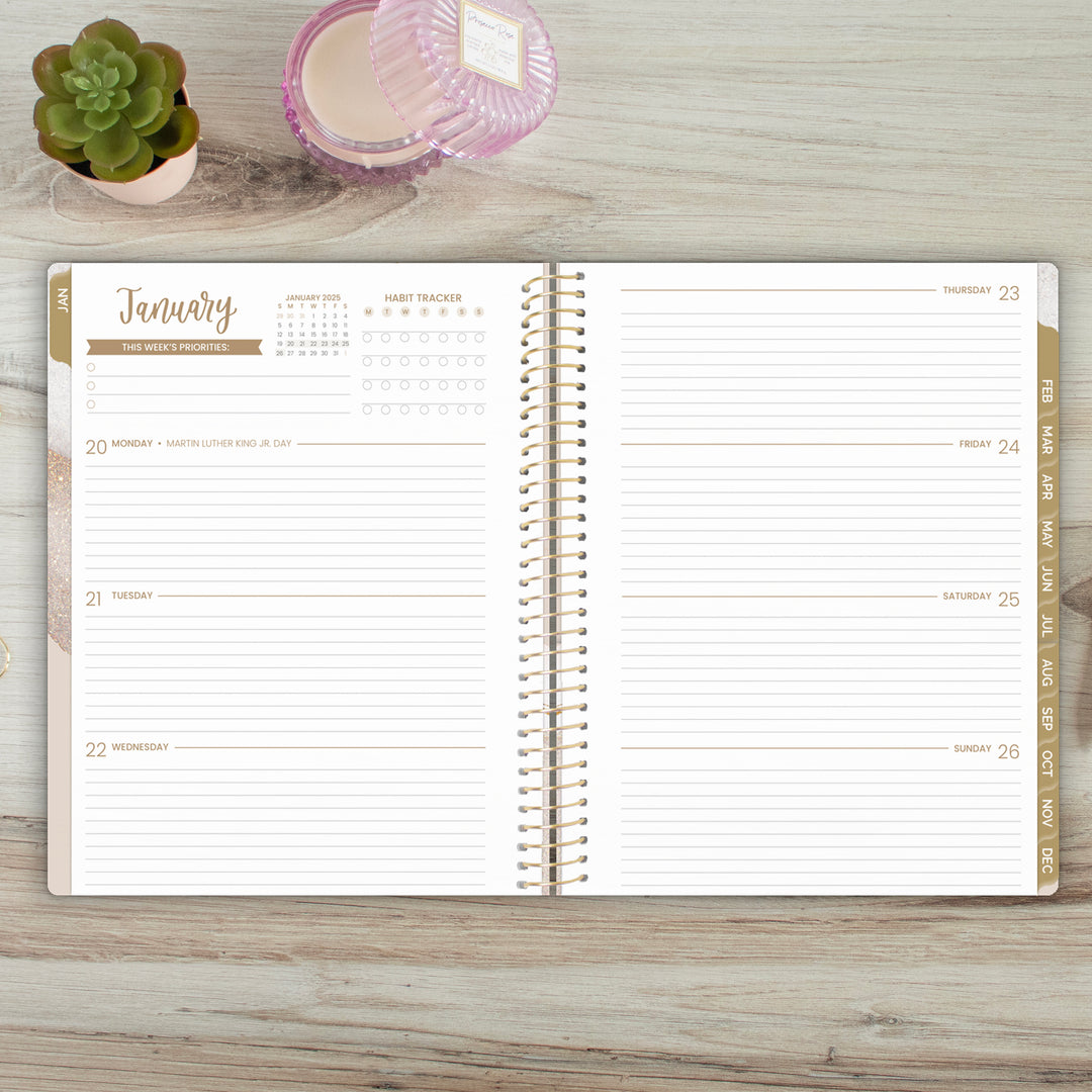 2025 Soft Cover Planner, 8.5" x 11", Brushed Beige