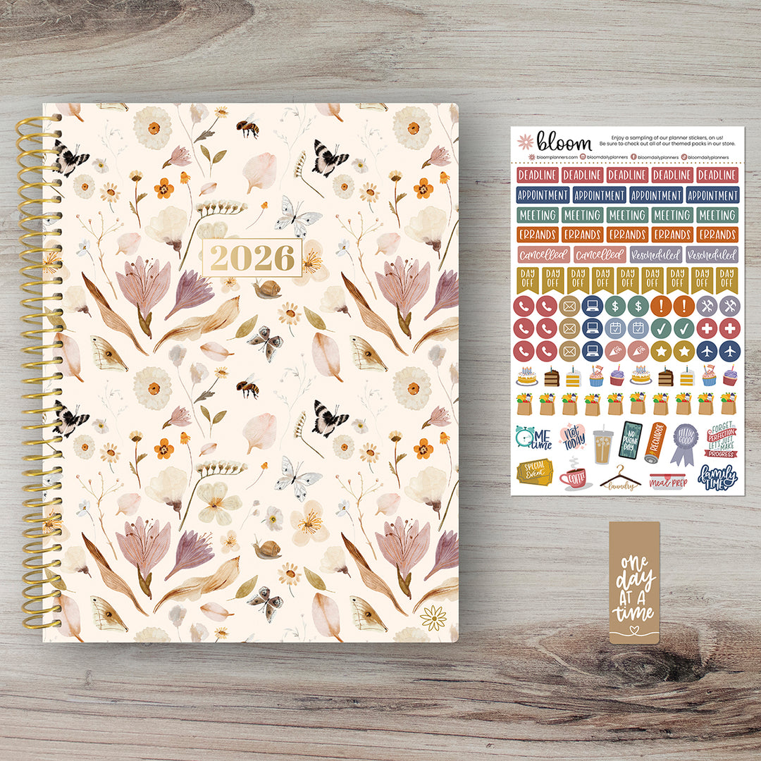 2026 Soft Cover Planner, 8.5" x 11", Butterfly Garden