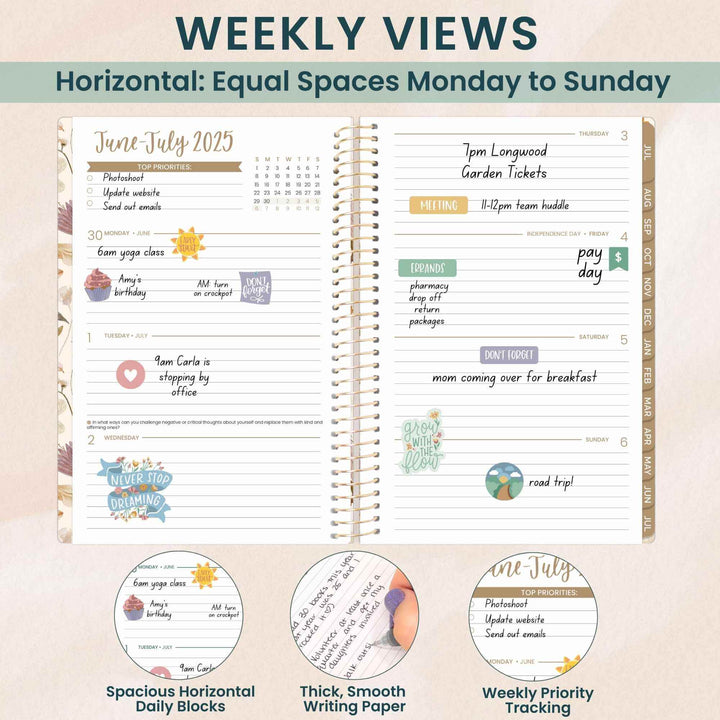 2025-26 Soft Cover Planner, 5.5" x 8.25", Butterfly Garden