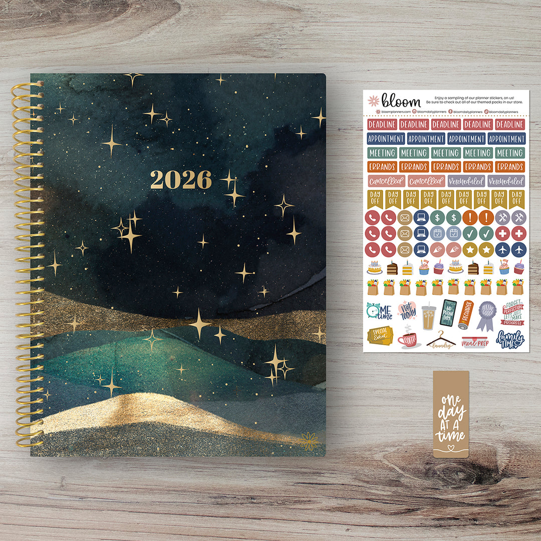 2026 Soft Cover Planner, 8.5" x 11", Celestial Skies