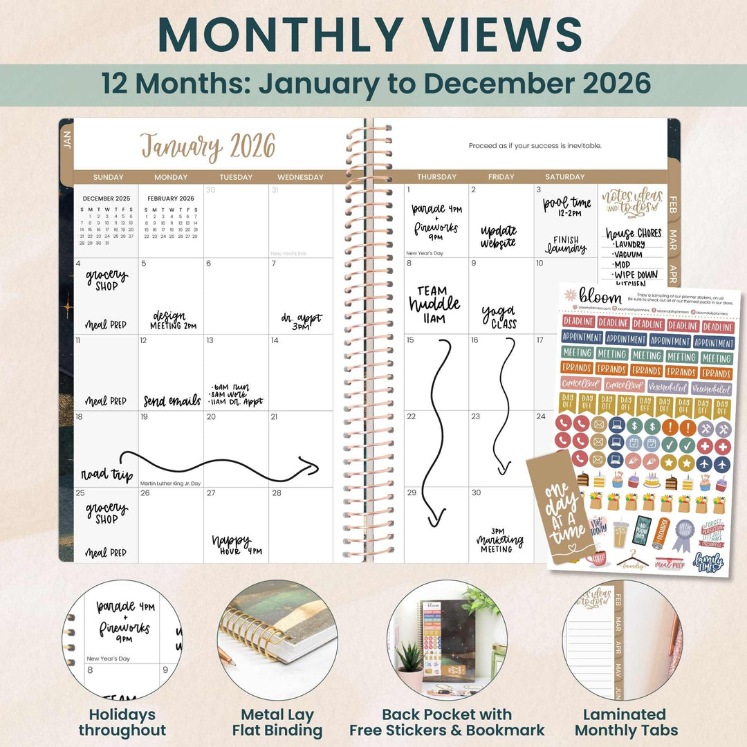 2026 Soft Cover Planner, 5.5" x 8.25", Celestial Skies
