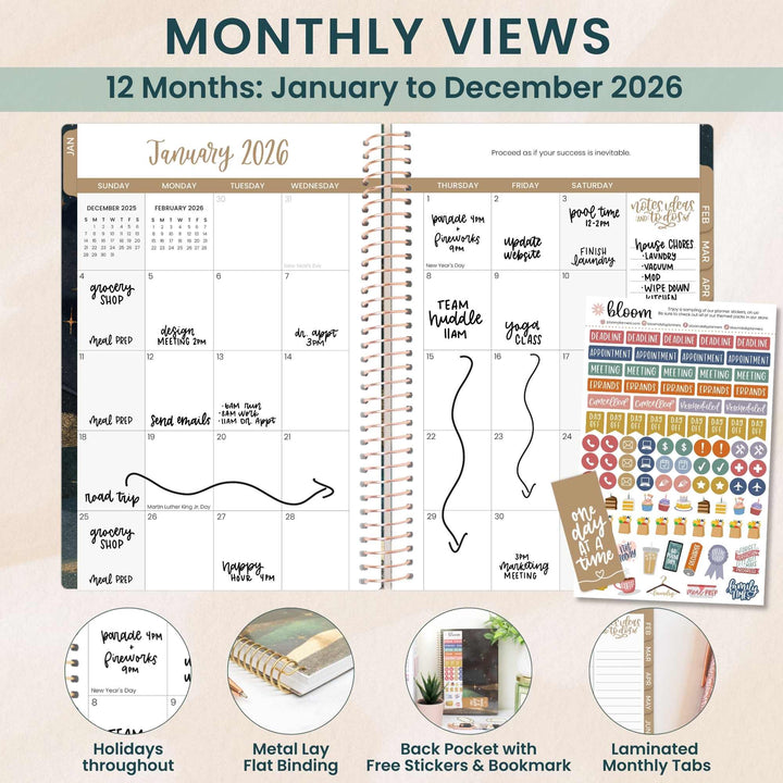 2026 Soft Cover Planner, 5.5" x 8.25", Celestial Skies