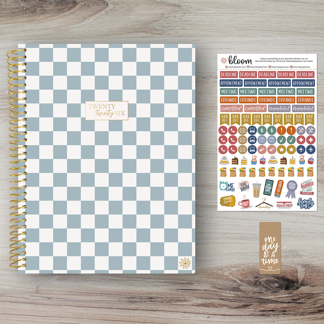 2026 Soft Cover Planner, 8.5" x 11", Checkered
