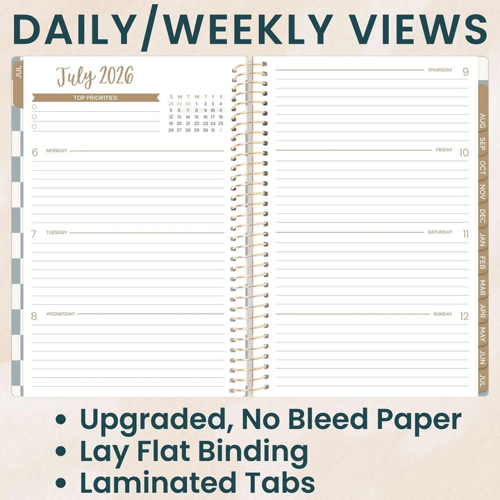 2026–27 Soft Cover Planner, 5.5" x 8.25" | Checkered - bloom daily planners