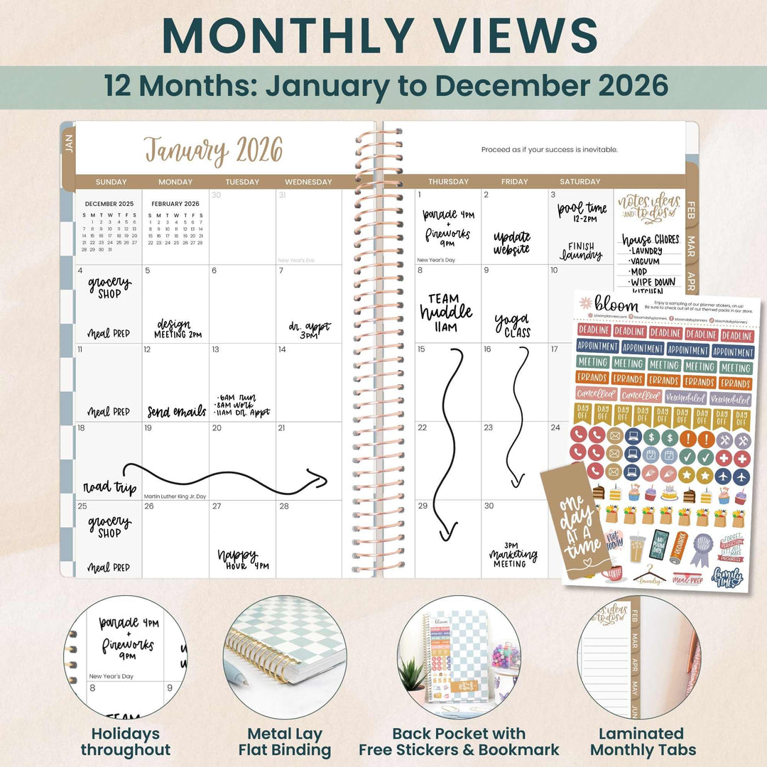 2026 Soft Cover Planner, 5.5" x 8.25", Checkered