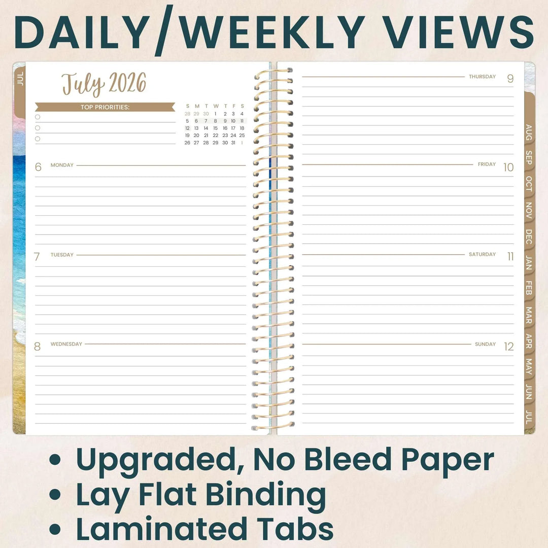 2026–27 Soft Cover Planner, 5.5" x 8.25" | Coastal Calm - bloom daily planners