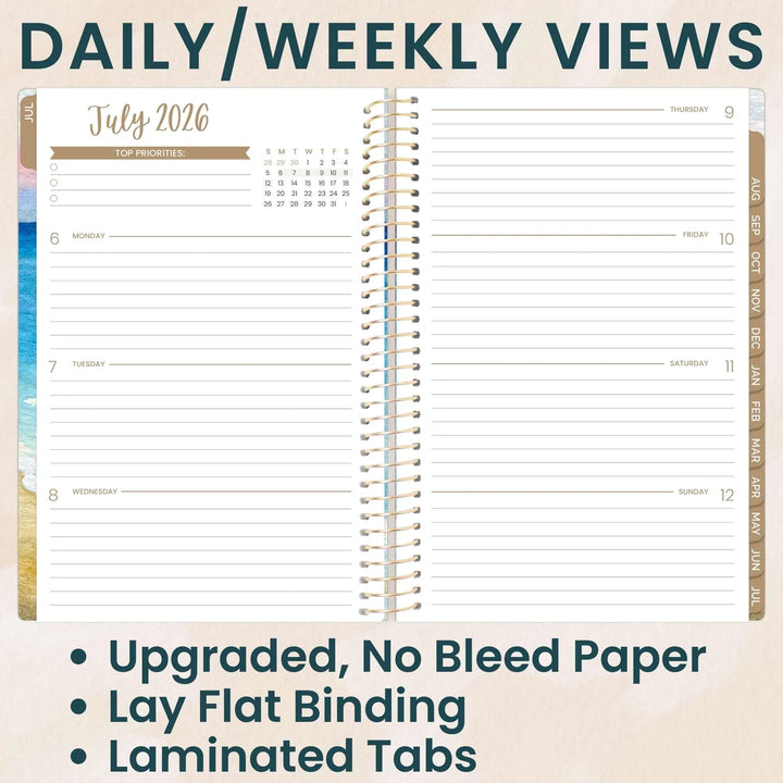 2026–27 Soft Cover Planner, 5.5" x 8.25" | Coastal Calm - bloom daily planners