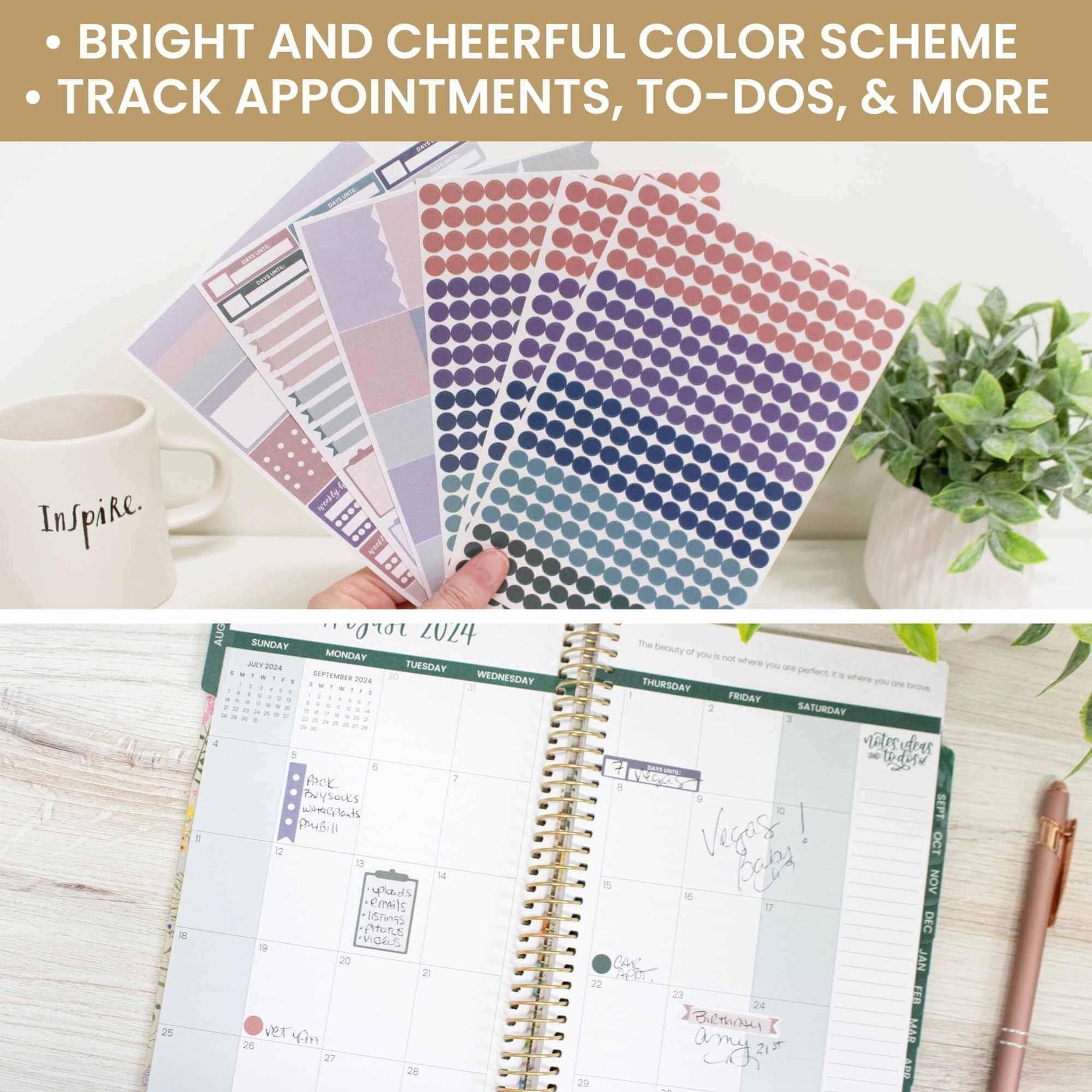Planner Stickers, Color Coding, Jewel Tones - bloom daily planners