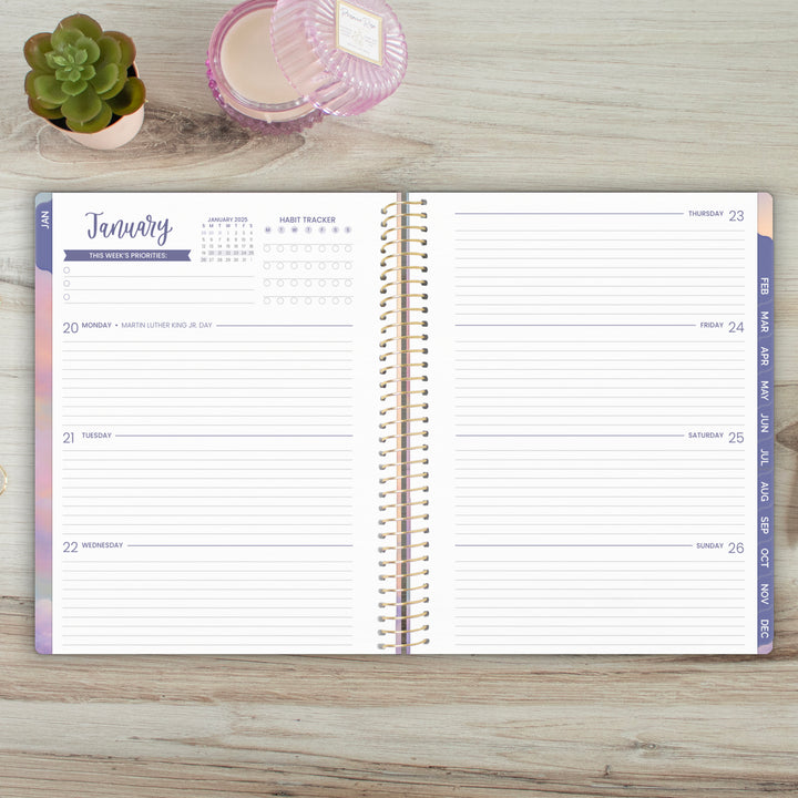 2025 Soft Cover Planner, 8.5" x 11", Cotton Candy Clouds