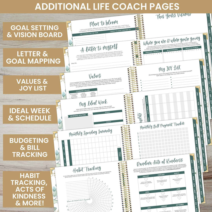 2025 Vision Planner, 7.5" x 9", Eucalyptus, White