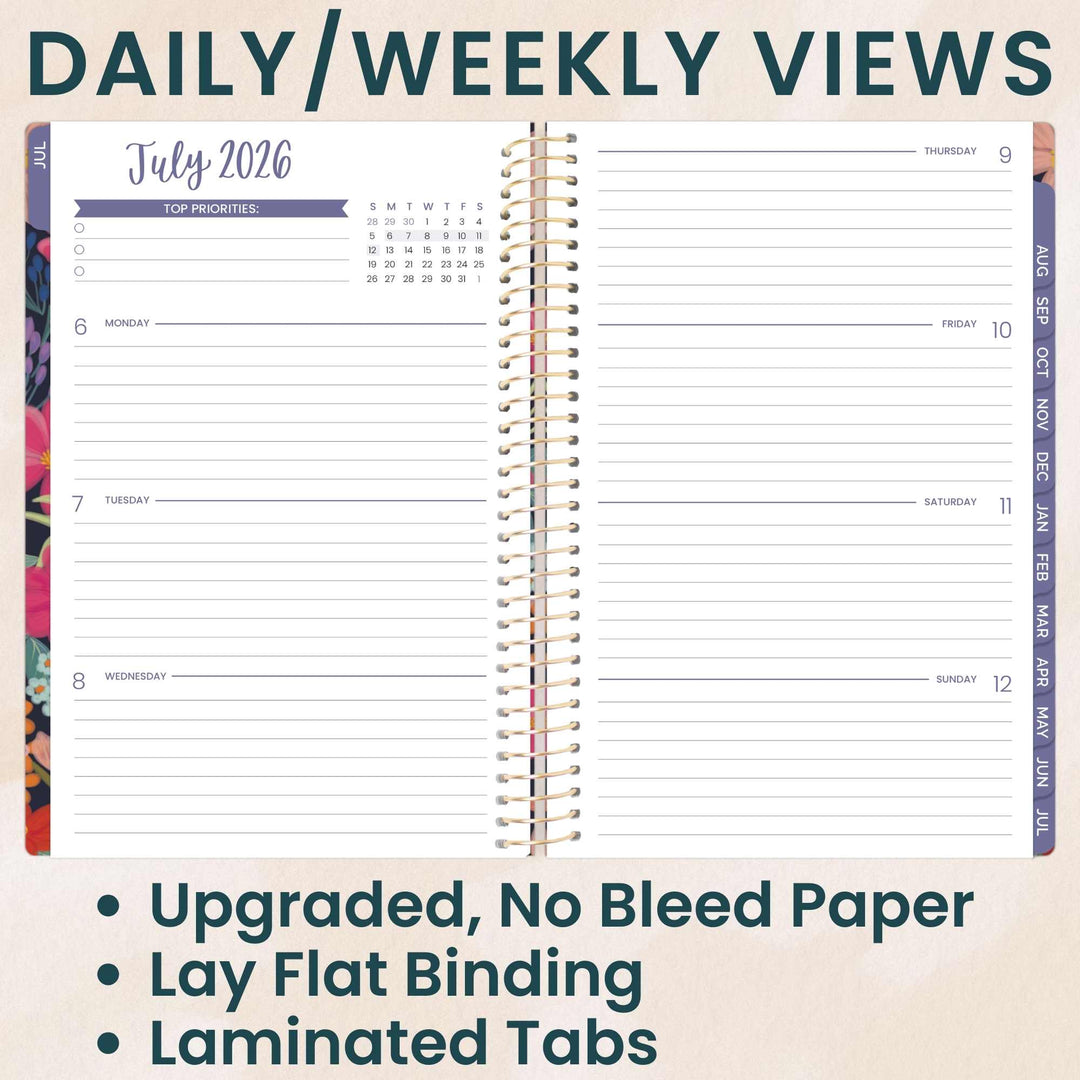2026–27 Soft Cover Planner, 5.5" x 8.25" | Floral Fiesta - bloom daily planners