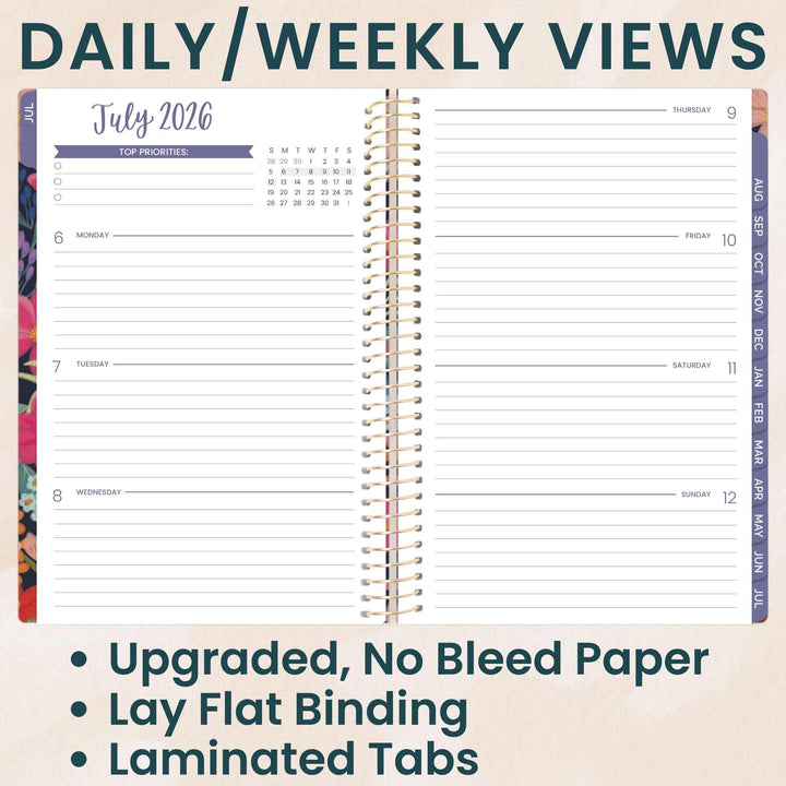 2026–27 Soft Cover Planner, 5.5" x 8.25" | Floral Fiesta - bloom daily planners