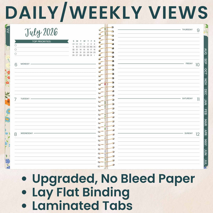 2026–27 Soft Cover Planner, 5.5" x 8.25" | Garden Party - bloom daily planners