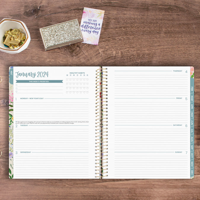 2024 Soft Cover Planner, 8.5" x 11", Garden Party