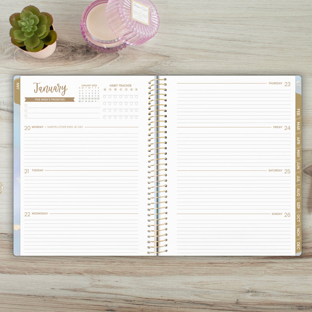 2025 Soft Cover Planner, 8.5" x 11", Iridescent Opal