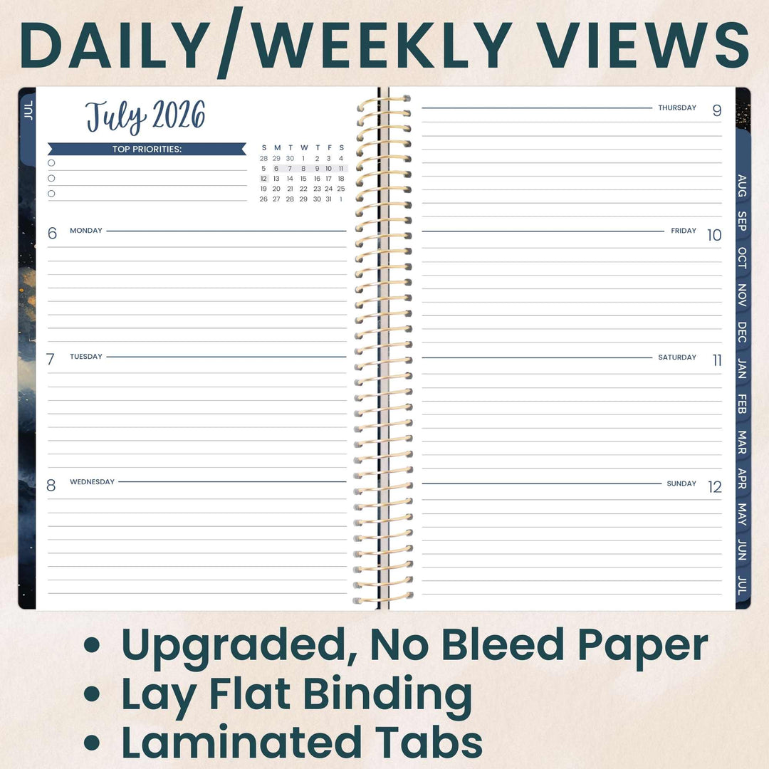 2026–27 Soft Cover Planner, 5.5" x 8.25" | Midnight Sky - bloom daily planners