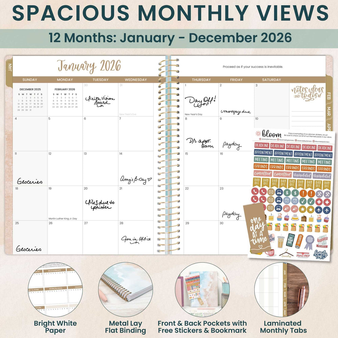 2026 Soft Cover Planner, 8.5" x 11", Ocean Oasis