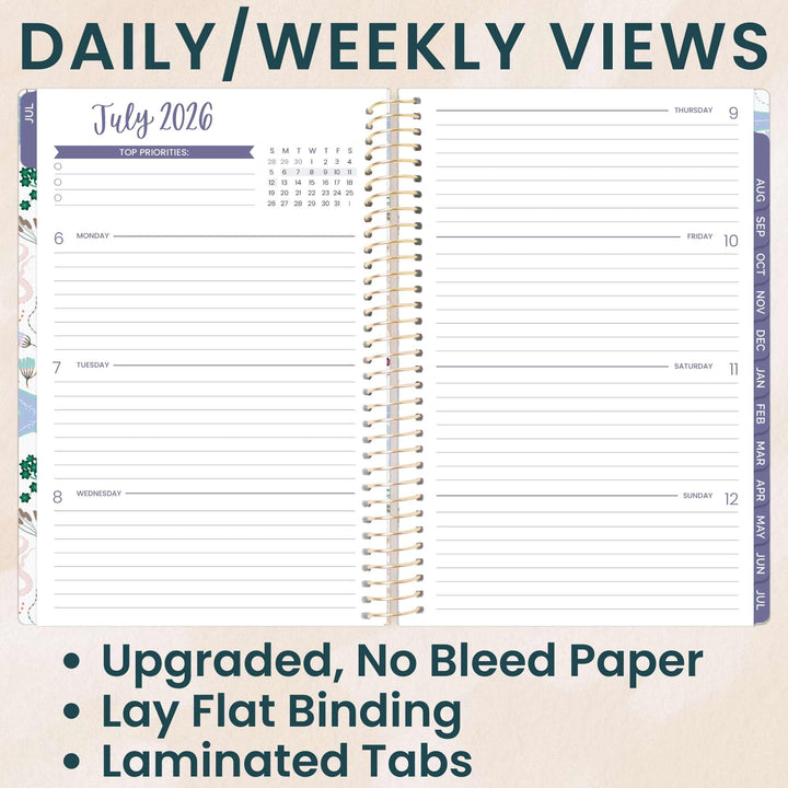 2026–27 Soft Cover Planner, 5.5" x 8.25" | Seaside Whimsy - bloom daily planners