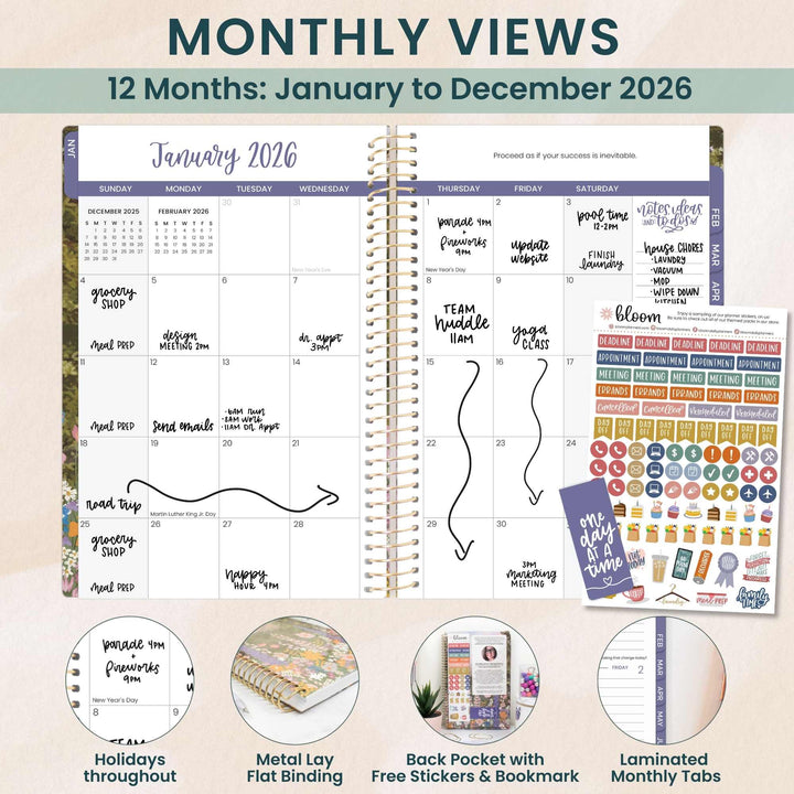 2026 Soft Cover Planner, 5.5" x 8.25", Wildflower Mountainside