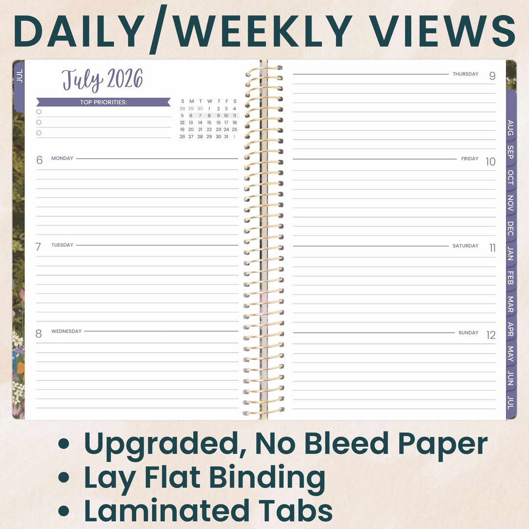 2026–27 Soft Cover Planner, 5.5" x 8.25" | Wildflower Mountainside - bloom daily planners