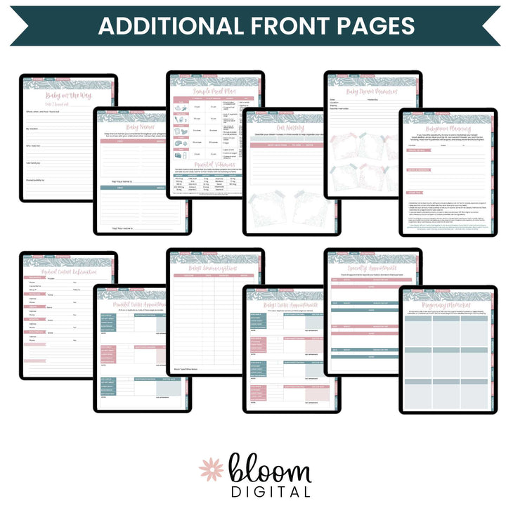 Digital Planner, Pregnancy & Baby's First Year