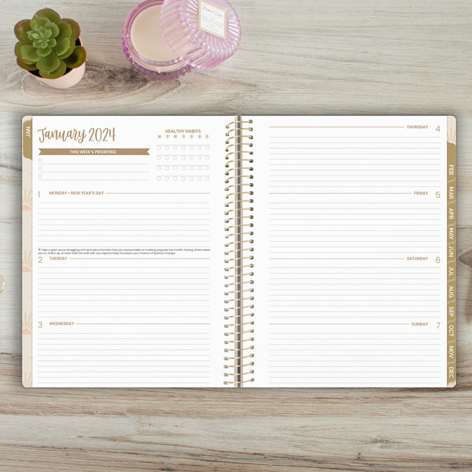2024 Soft Cover Planner, 8.5" x 11", Cleerely Stated