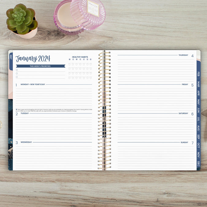 2024 Soft Cover Planner, 8.5" x 11", Golden Hour