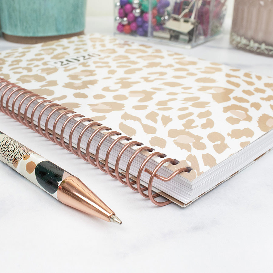 2026 Soft Cover Planner, 5.5" x 8.25", Tan Leopard
