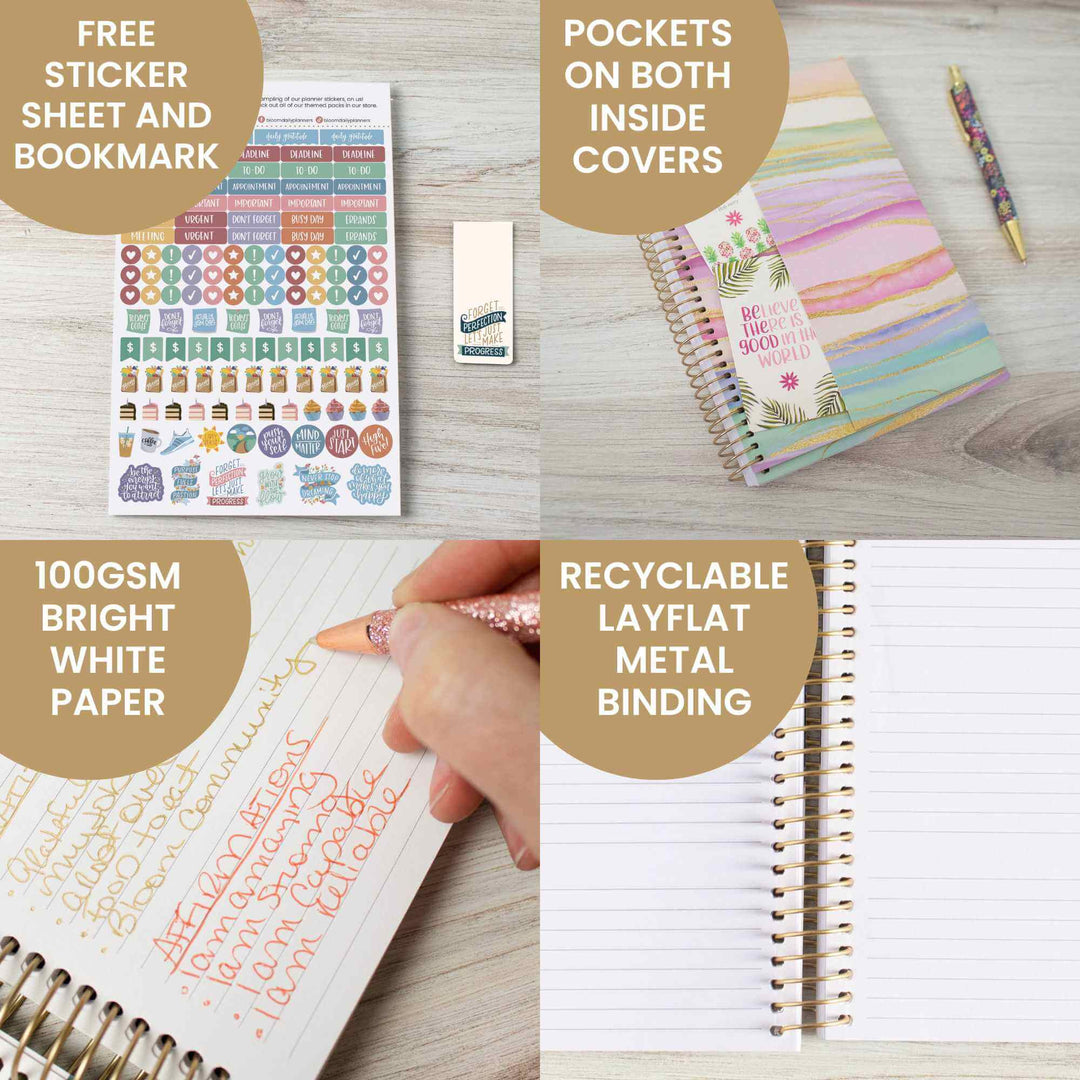 2025 Soft Cover Planner, 5.5" x 8.25", Watercolor Waves