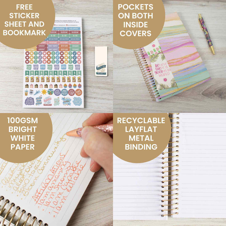 2025 Soft Cover Planner, 5.5" x 8.25", Watercolor Waves