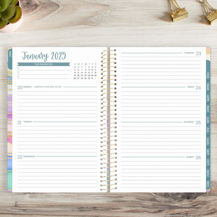 2025 Soft Cover Planner, 5.5" x 8.25", Watercolor Waves