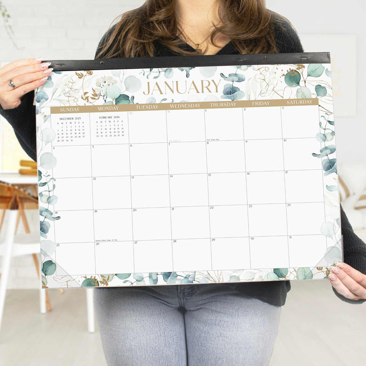 2026 Desk & Wall Calendar, 16" x 21", Greenery
