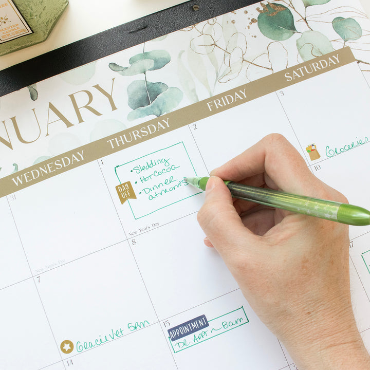 2026 Desk & Wall Calendar, 16" x 21", Greenery