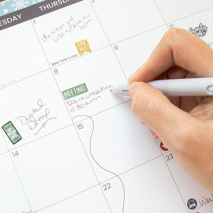2026 Desk & Wall Calendar, 16" x 21", Holiday Icons