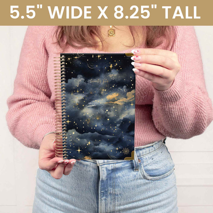 2025 Hard Cover Planner, 5.5" x 8.25", Midnight Sky