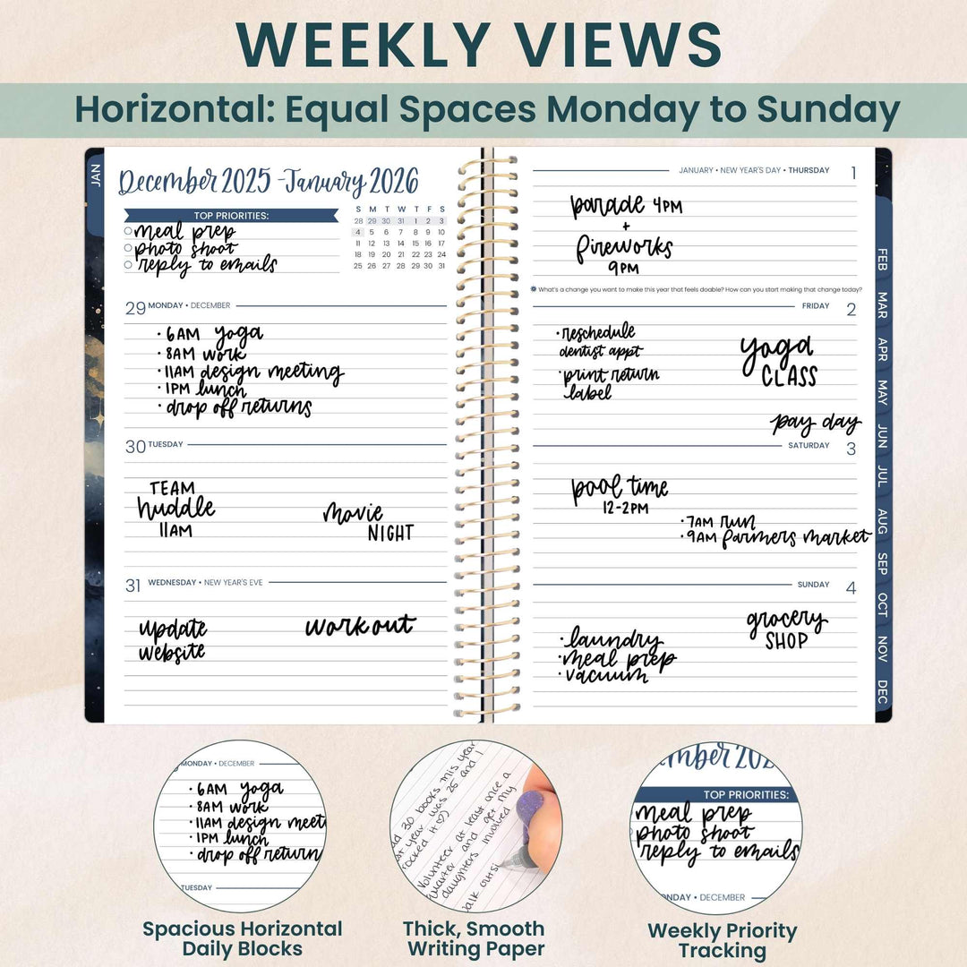 2026 Soft Cover Planner, 5.5" x 8.25", Midnight Sky