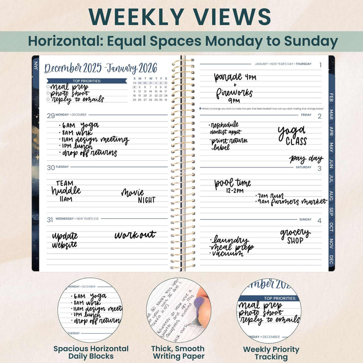 2026 Soft Cover Planner, 5.5" x 8.25", Midnight Sky