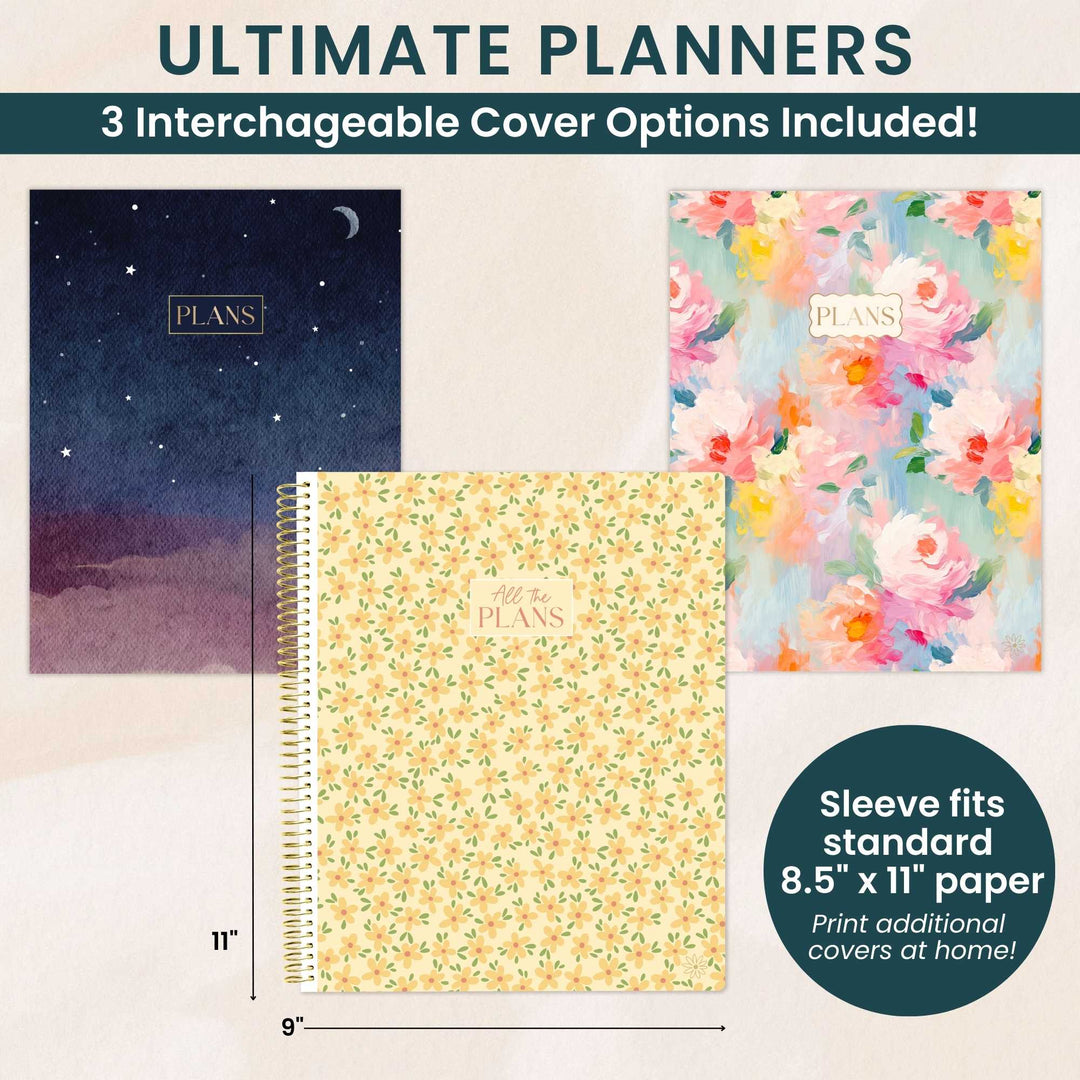 Undated Ultimate Planner & Calendar, Interchangeable Cover - bloom daily planners