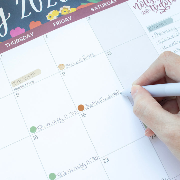 2026 Desk & Wall Calendar, 16" x 21", Vintage Floral